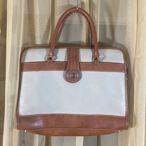 Vintage Bruno Lorelli Brown And Ivory Women Bag